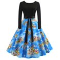 thumbnail image 3 of Robe de Soirée Rétro Country Rock Robe de Bal Bohème Printemps Automne Robe de Soirée Formelle Robe de Cocktail, 3 of 5