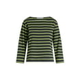 thumbnail image 6 of Free Assembly Women's and Women's Plus Striped Cotton Boatneck Tee with 3/4-Length Sleeves, Sizes XS-4X, 6 of 6