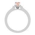 thumbnail image 3 of Pink Morganite Engagement Ring for Women Cushion Cut Morganite Black Diamond Ring 1.10 Carat 14K White Gold, 3 of 5
