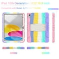 thumbnail image 4 of K-Lion for iPad 10.9" 10th Gen 2022 Hybrid Rugged Case with Built-in Hidden Kickstand Full Body Protection Shockproof Scratch-Resistant Durable Case for iPad 10th Gen,Colourfulpink, 4 of 9