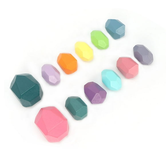 Wooden Rock Balancing Blocks, Beech Wood Hands On Skills Imagination Cultivation Creativity Promotion Parent Child Interaction Stone Blocks for Home