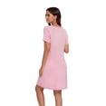 thumbnail image 6 of LUBOT Nightgowns for Women Bamboo Viscose Soft Cooling Breathable Short Sleepshirts Sleepwear V Neck Night Gown Shirt Dress Light Pink M, 6 of 7