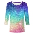 thumbnail image 4 of Shorts pour Femmes Mode Col Rond Manches Courtes Robe Pull Imprimée Manches Courtes Tailles : S-5TG, 4 of 5