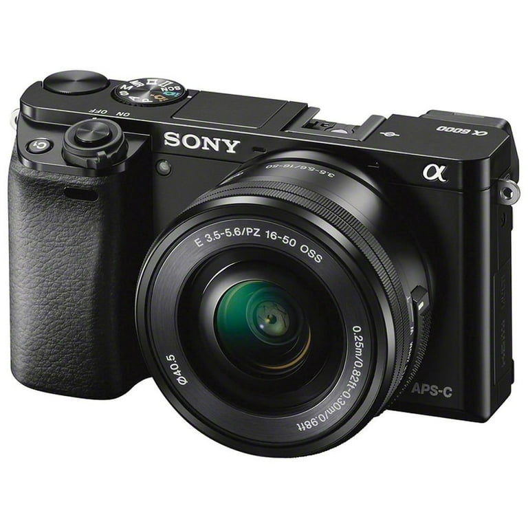 Sony Alpha a6000 Mirrorless Camera with 16-50mm and 55-210mm Lenses  ILCE6000Y/B With Sony FE 85mm Lens, Soft Bag, Additional Battery, 64GB  Memory