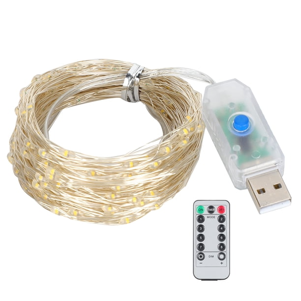 Luz decorativa Jadeshay lámpara de cadena de 20 m 200 LED control remoto Blanco cálido