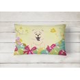 thumbnail image 2 of Carolines Treasures BB6140PW1216 Easter Eggs Chow Chow White Canvas Fabric Decorative Pillow, 12H x16W, multicolor, 2 of 3