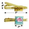thumbnail image 3 of Cute Kawaii Strawberry Milk Cow Square Tie Bar Clip Clasp Tack- Silver or Gold, 3 of 5