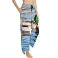 thumbnail image 6 of Salouo Mallard Duck Swimming In A River Print Women's Pajama Pants Casual Loose Sweatpants PJs Flowy Pants Drawstring Palazzo for Women Wide Leg Pants Lounge Pajama -Medium, 6 of 8