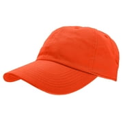 Falari Baseball Cap Hat 100% Cotton Adjustable Size Orange