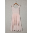 thumbnail image 2 of ABPHQTO Vestido midi de cintura alta sin mangas fruncido con fruncido albaricoque para mujer, 2 of 5