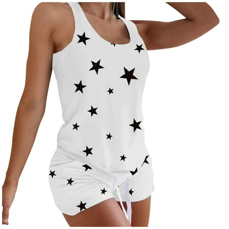 

sexy lingerie for women Women Printing Sleeveless Set Casual Vest Two-Piece Suit