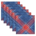 thumbnail image 3 of Iauyy Satin Napkins Set of 6- Red Blue Plaid DIY Printing Decoration Cloth Napkin- Easy Care for Home/Party, 3 of 8