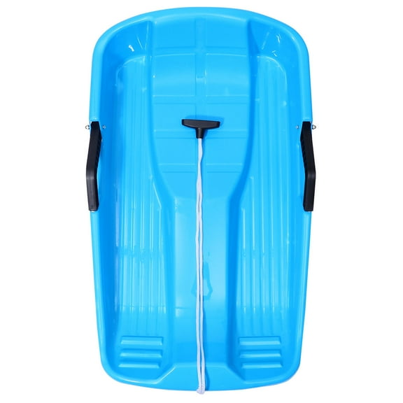 AURARMLET Blue Plastic Snow Sled for Skiing Lightweight Durable Safe Handle for Kids and Adults 60.0 x 24.0 x 8.0 cm