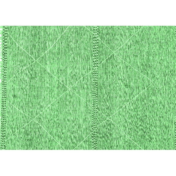 Ahgly Company Indoor Rectangle Abstract Emerald Green Modern Area Rugs, 7' x 9'