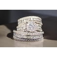 thumbnail image 4 of Hitanshu Jewels Engagement Wedding Ring Set For Men & Women Round Cut CZ 14K White Gold Finish, 4 of 6