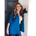 thumbnail image 3 of Plus Size Open Front Elbow Sleeve Cardigan, 3 of 11