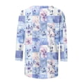 thumbnail image 5 of Ruimatai Women's Boho T-Shirt Vintage Floral Print Loose Fit 3/4 Sleeve Round Neck Casual Oversized Top, 5 of 7
