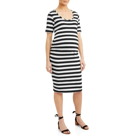 Oh! Mamma Maternity stripe short sleeve knit dress - available in plus (Best Dresses For Early Pregnancy)