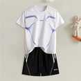 thumbnail image 2 of BOBOGOJP Quick Dry Athletic Short-Sleeve T- Shirt Active Mesh Shorts Set (7-8 Years, White), 2 of 7