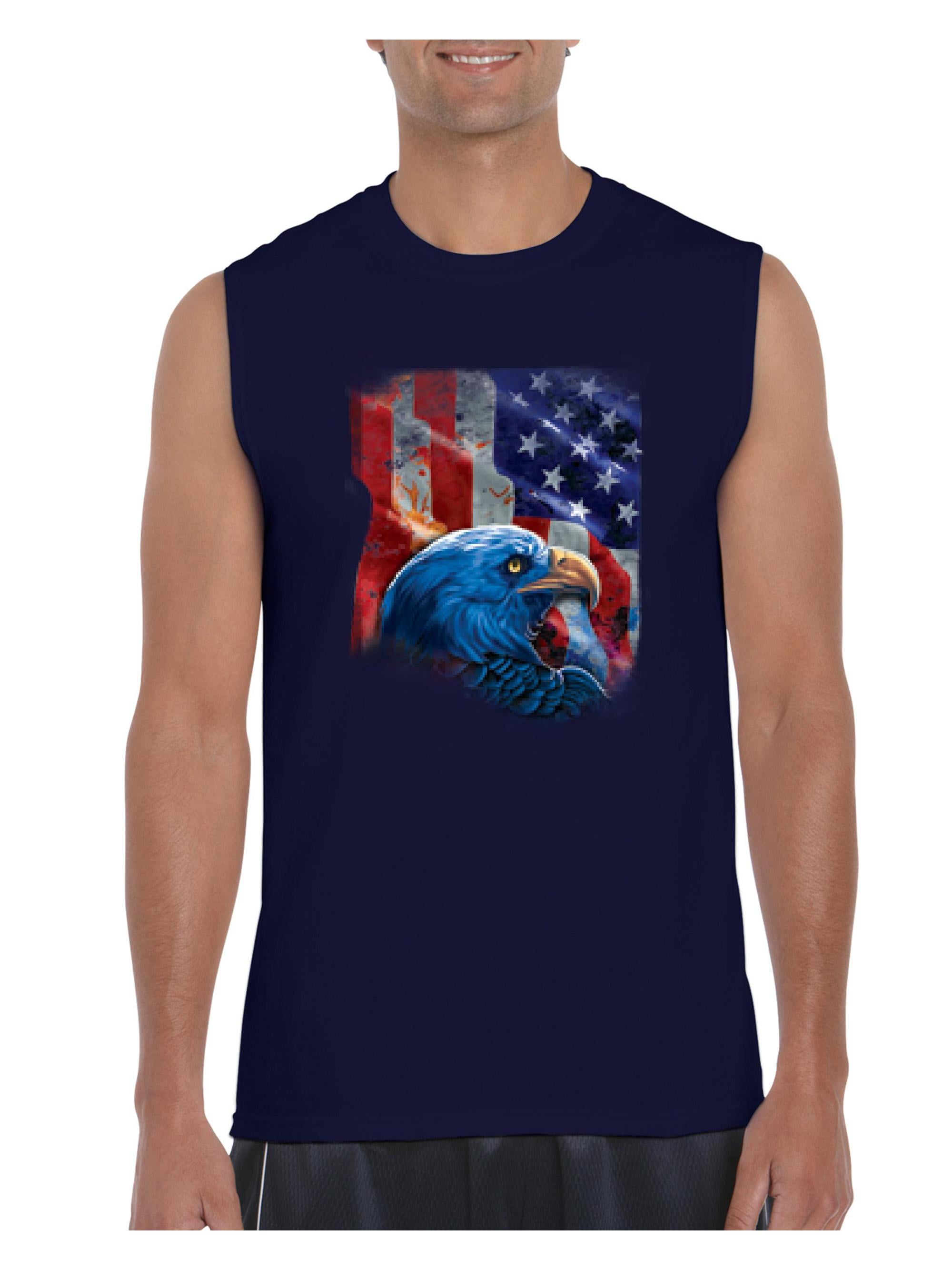 Men's Graphic T-Shirt Sleeveless - American Flag 4th of July - Walmart.com