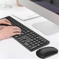 thumbnail image 2 of CHESONA Wireless Keyboard and Mouse Combo, 2.4GHz Slient Slim Compact Full Size, Black, 2 of 8