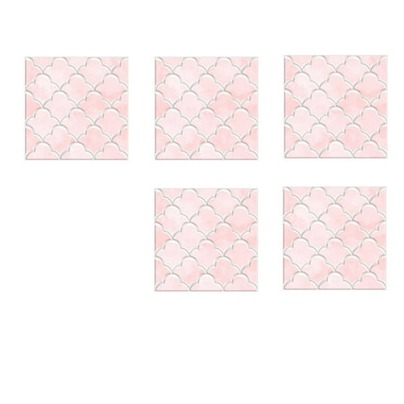 5 Sheet Peel and Stick Backsplash Self Adhesive Arabesque Kitchen Backsplash Pvc Peel and Stick Wall Tiles Peel and Stick for Bathroom Laundry Room Cabinet Shower 4"x4"