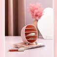thumbnail image 3 of Organizador de maquillaje, almacenamiento de cosméticos para encimera, 5 compartimentos, soporte para maquillaje, exhibición de cosméticos (rosa), 3 of 5