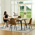 thumbnail image 4 of Homy Casa 4-Piece Fabric Upholstered Dining Chairs with Curved Backs for Bistro Kitchen, Brown Faux Suede, 4 of 10
