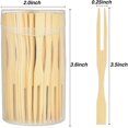 thumbnail image 4 of 2 Pack 220 Pieces Total Bamboo Forks Mini Food Picks Double Prong Cocktail Forks Blunt-end Forks for Banquet Catering Party, 3.5 Inches, 4 of 7