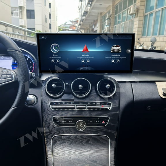 ZWNAV Qualcomm 15.8 inch Car Radio Android 14 For Mercedes Benz C/GLC W205 2015-2019 Car Carplay Auto Stereo GPS Navigation IPS Screen BT （NTG5.0）