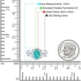 thumbnail image 4 of Oval Art Deco Ring Paraiba Tourmaline CZ 925 Sterling Silver Size 6, 4 of 6