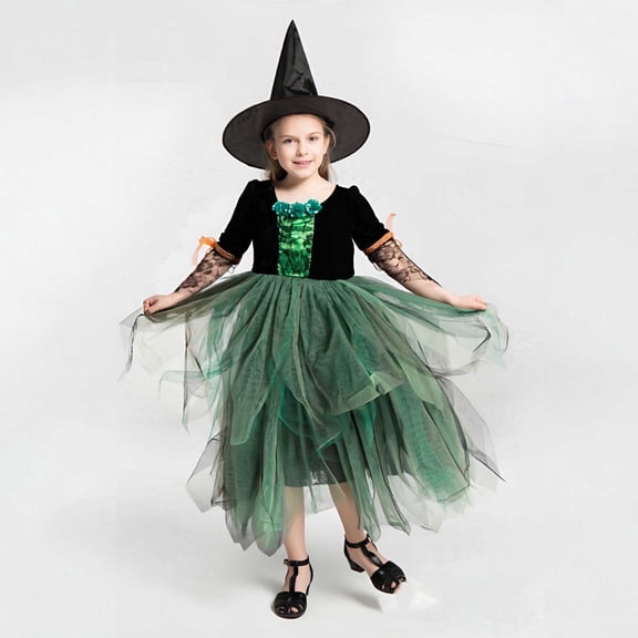 Kids Witch Outfits Tutu Dress Halloween Outfit Black Tulle Dress Toddler Halloween Outfit Girls Children Girls Dress 5-6 Years
