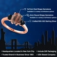 thumbnail image 2 of Gem Stone King 18K Rose Gold Plated Silver Red Tiger Eye and Black Onyx Engagement Ring for Women | 1.94 Cttw | Oval 9X7MM | Gemstone Birthstone | Size 6, 2 of 6