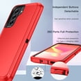 thumbnail image 5 of I-HONVA Compatible with Samsung Galaxy S21 FE Case,3-Layer Military Grade Drop Protection Anti-Slip Bumper Rugged Shockproof Dustproof Protection 6.4 inch Phone Case,Red Black, 5 of 7