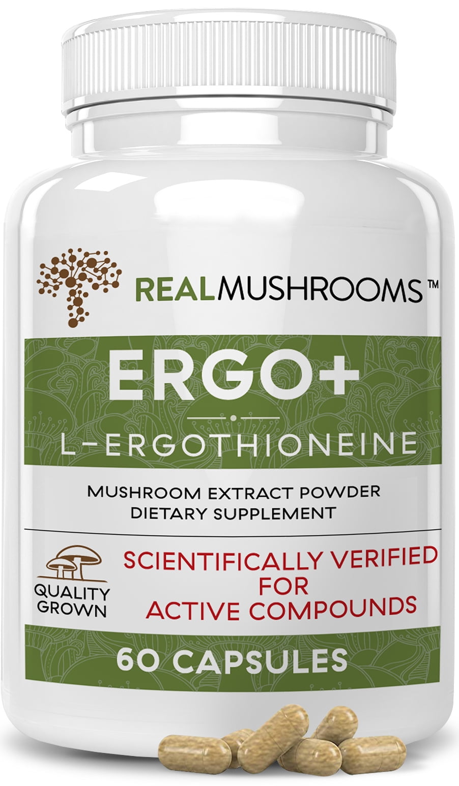 Real Mushrooms LErgothioneine Supplement with Oyster and Shiitake (60