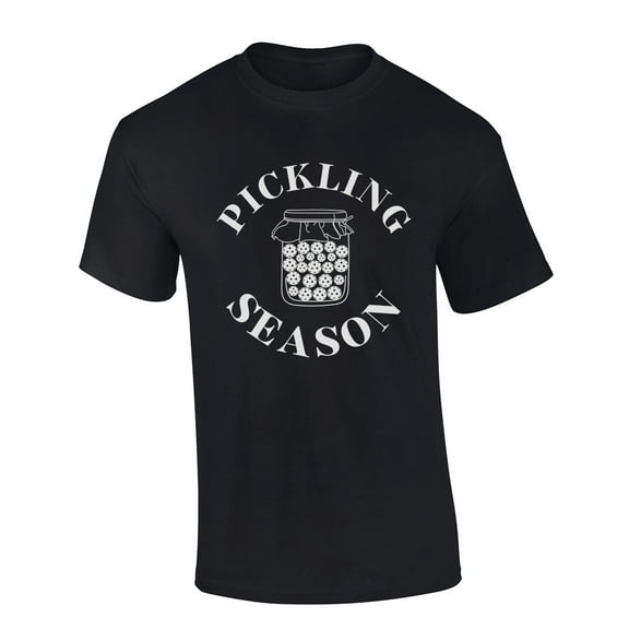 Mens Pickleball Tshirt It's Pickling Season Funny Pickleball Short Sleeve T-shirt-Black-small