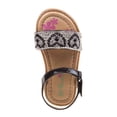 thumbnail image 4 of Petalia Girls Metallic Studded Toddler Sandals with Shiny Rhinestone Straps with Side Hook and Loop, Black, 7, 4 of 4