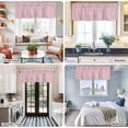 thumbnail image 5 of Pink Farmhouse Short Window Curtain Valances, Grid Checkered Plaid Gingham Lattice Trellis Rod Pocket Kitchen Valances for Living Room Bedroom Bathroom Cafe 42" x 12", 5 of 8