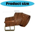 thumbnail image 5 of Jesscasday Metal Eyelet Studded Wide Belt Punk Hollow Gothic Style Faux Leather Black Brown, 5 of 7