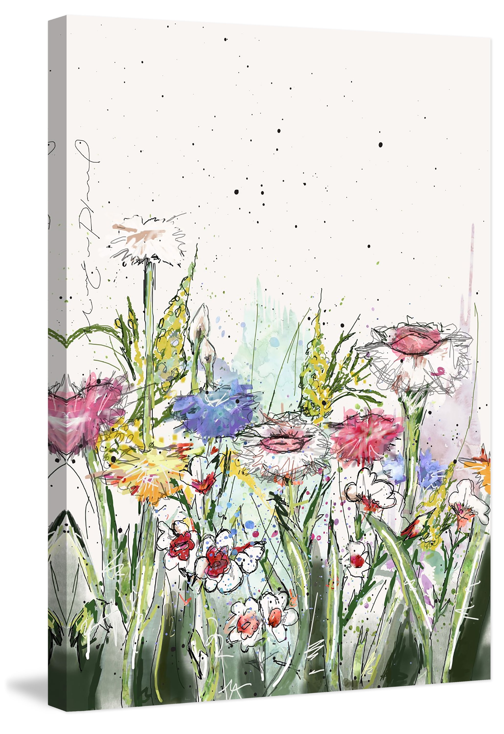 "Fleurs Fraiches" Painting Print on Wrapped Canvas