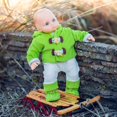 thumbnail image 3 of The Queen's Treasures 15 Inch Baby Doll Clothes, Set of Two Complete Overall Outfits Pink & Green Jackets, Overalls, Shirt, Bootie Shoes, Compatible with American Girls' Bitty Baby Twins, 3 of 5