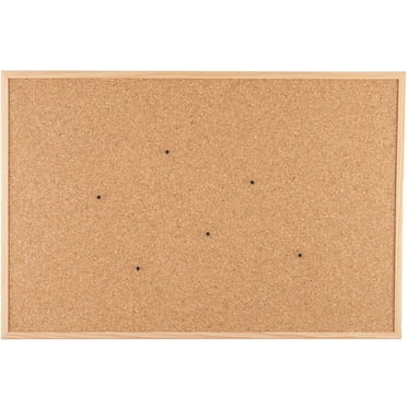 Go4Cork Framed Cork Bulletin Board - 23.6”x 15.7” | Premium Double-Sided Pine Frame Eco Cork Memoboard | Office, Home & Classroom Organization Decor | Pushpins & Set Up Accessories Included