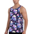 thumbnail image 2 of Salouo cool flower Skull for Men's Tank Tops,Sleeveless Muscle Shirts for Men Quick Dry Workout Tank Top Gym Muscle Tee Fitness Bodybuilding Sleeveless T Shirt-Large, 2 of 7