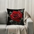 thumbnail image 7 of Black Pink Roses Velvet Throw Pillow Covers Sofa Pillowcase Car Square Throw Pillowcases Home Decoration 18X18in, 7 of 7