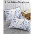 thumbnail image 3 of Blue Flower Plant Pillow Covers Standard Size 2 Pack, Retro Country Tree Branch Leaves Soft Bed Throw Pillowcases Breathable Cooling Long Lumbar Body Pillow Sham Cover for Bed Sofa 20''x26'', 3 of 7