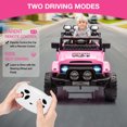thumbnail image 3 of 12V Electric Kids Ride On Car with Remote Control, Electric Truck with 5MPH Max Speed, Steering Wheel, Accelerator Pedal, Treaded Tires, Music and Story,Ride On Toy for Kids Ages 37-96 Months, 3 of 7