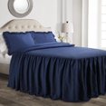 thumbnail image 1 of Lush Decor Ruffle Skirt Bedspread Navy 3Pc Set Queen, 1 of 6