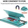 thumbnail image 5 of Design for Galaxy S24 Ultra Case with Credit Card Holder Slot PU Leather Wallet Phone Cases Stand Kickstand Durable Shockproof Protective Cover for Samsung S24U Women Men 6.8 inch Green, 5 of 13