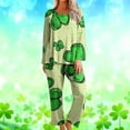 thumbnail image 6 of SDNall Pajama Set for Women, St. Patrick's Day Print, Long Sleeve Top and Pants, 2-Piece Loungewear for Holiday Parties and Casual Sleepwear, 6 of 7