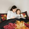 thumbnail image 4 of jejeloiu Orange Maples Bedding Comforter Set 7-Piece,Hello Fall King Bedding Sets,Autumn Leaves Bed Sheets For Children,Microfiber Bedroom Decor Reversible, 4 of 8